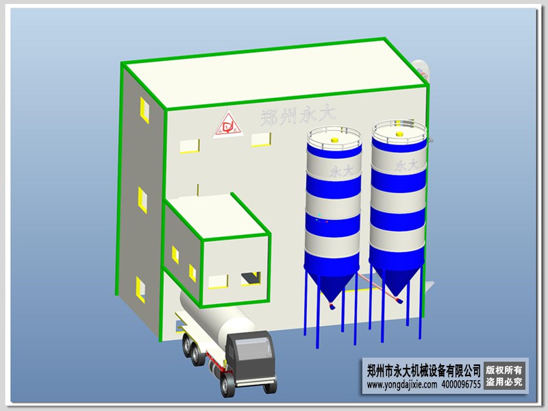 年产20万吨干粉砂浆搅拌站3D建站方案